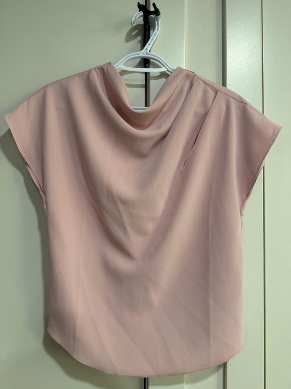 RW&CO. Soft Pink Cowl-Neck Cap Sleeve Blouse